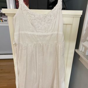 white summer flowy dress